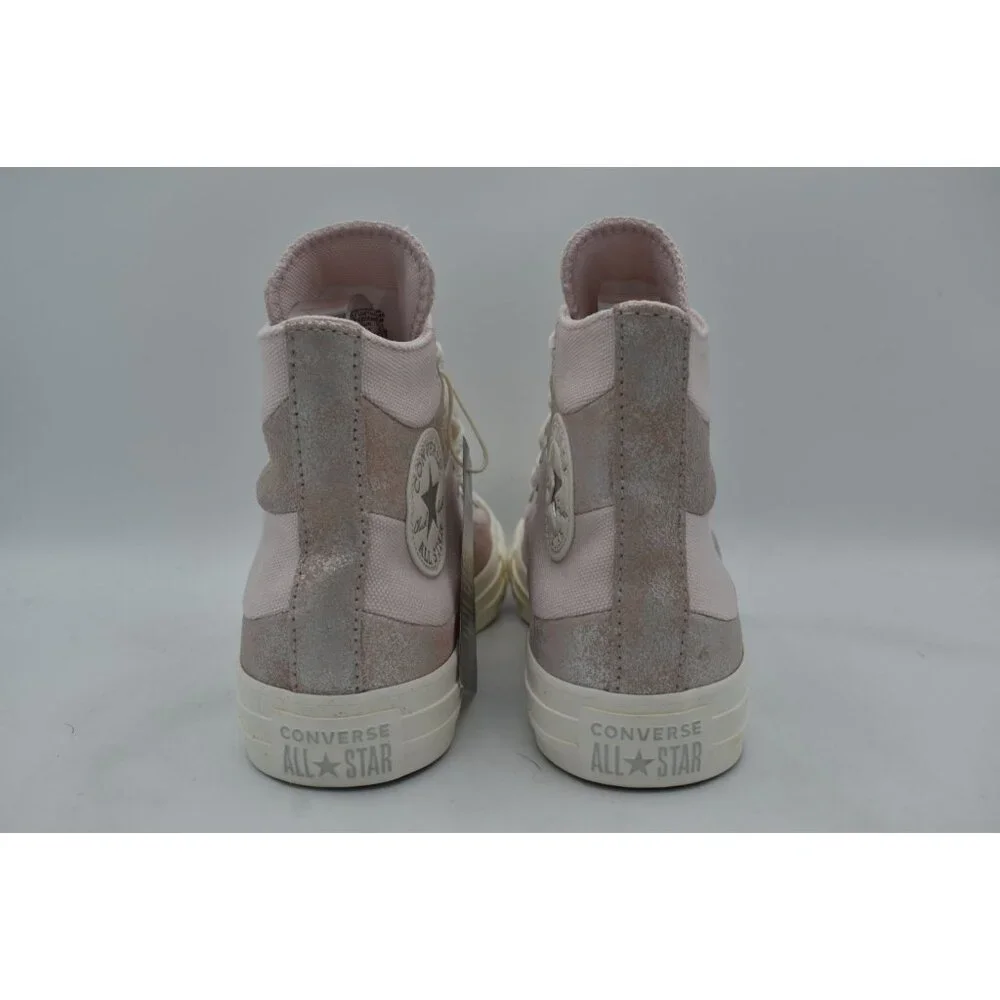Converse Women 7 Chuck Taylor All Star Suede Canvas Blush High Top Sneaker Shoes
